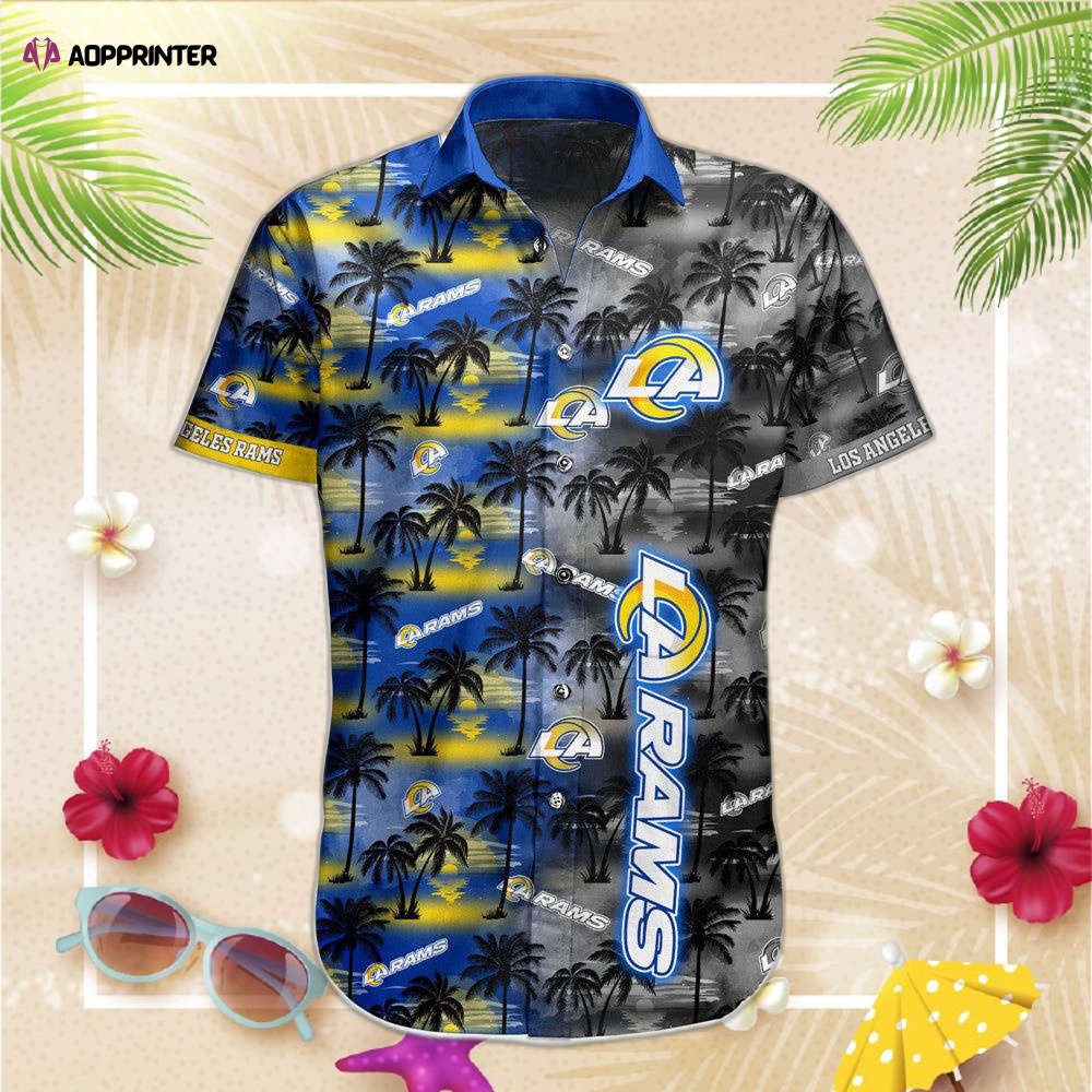 Los Angeles Rams Hawaiian Shirt For Men And Women Palm Tree Pattern Los Angeles Rams Hawaiian Shirt For Men And Women Palm Tree Pattern
