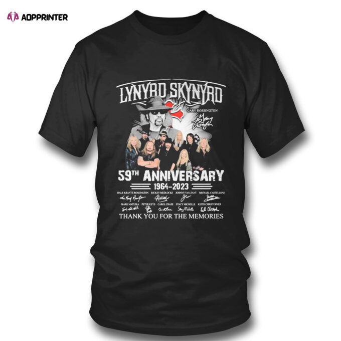 Lynyrd Skynyrd 59th Anniversary 1964 22023 Thank You For The Memories Signature T-shirt For Fans