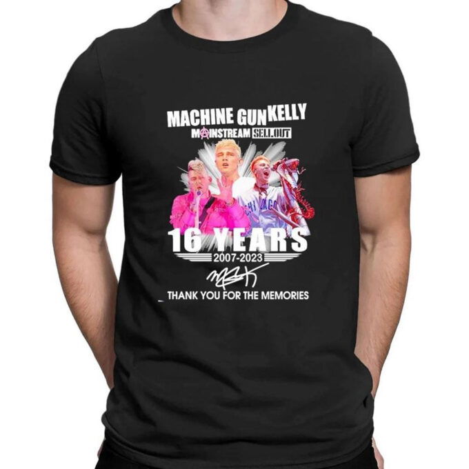 Machine Gun Kelly 16 Years 2007 2023 Mgk Tomato Thank You For The Memories Signatures T-shirt For Men Women