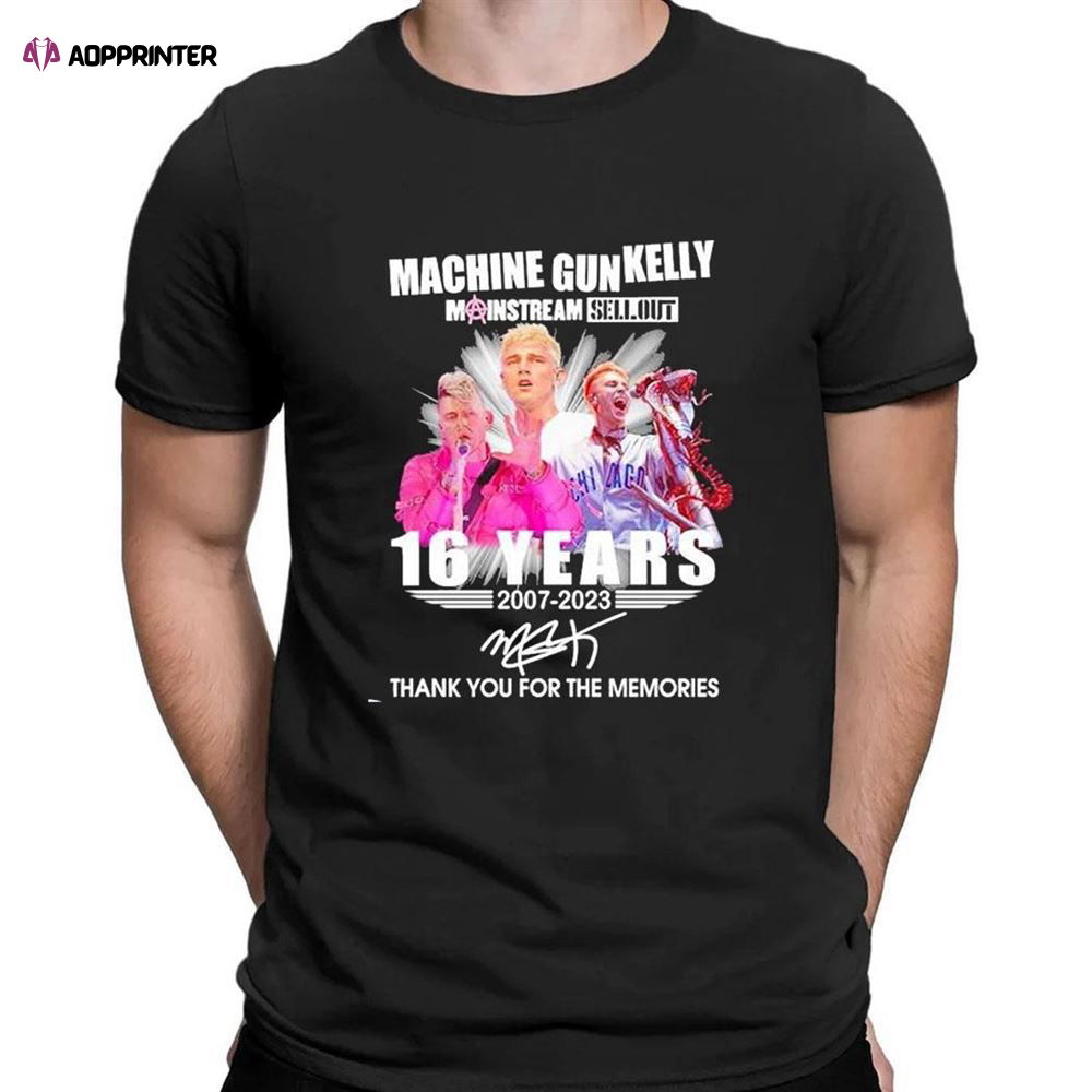 Machine Gun Kelly 16 Years 2007 2023 Mgk Tomato Thank You For The Memories Signatures T-shirt For Men Women Machine Gun Kelly 16 Years 2007 2023 Mgk Tomato Thank You For The Memories Signatures T-shirt For Men Women