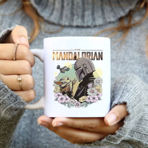 Cart 5 Mandalorian Star Wars Inspired Mug Ceramic Grogu Baby Yoda The Child