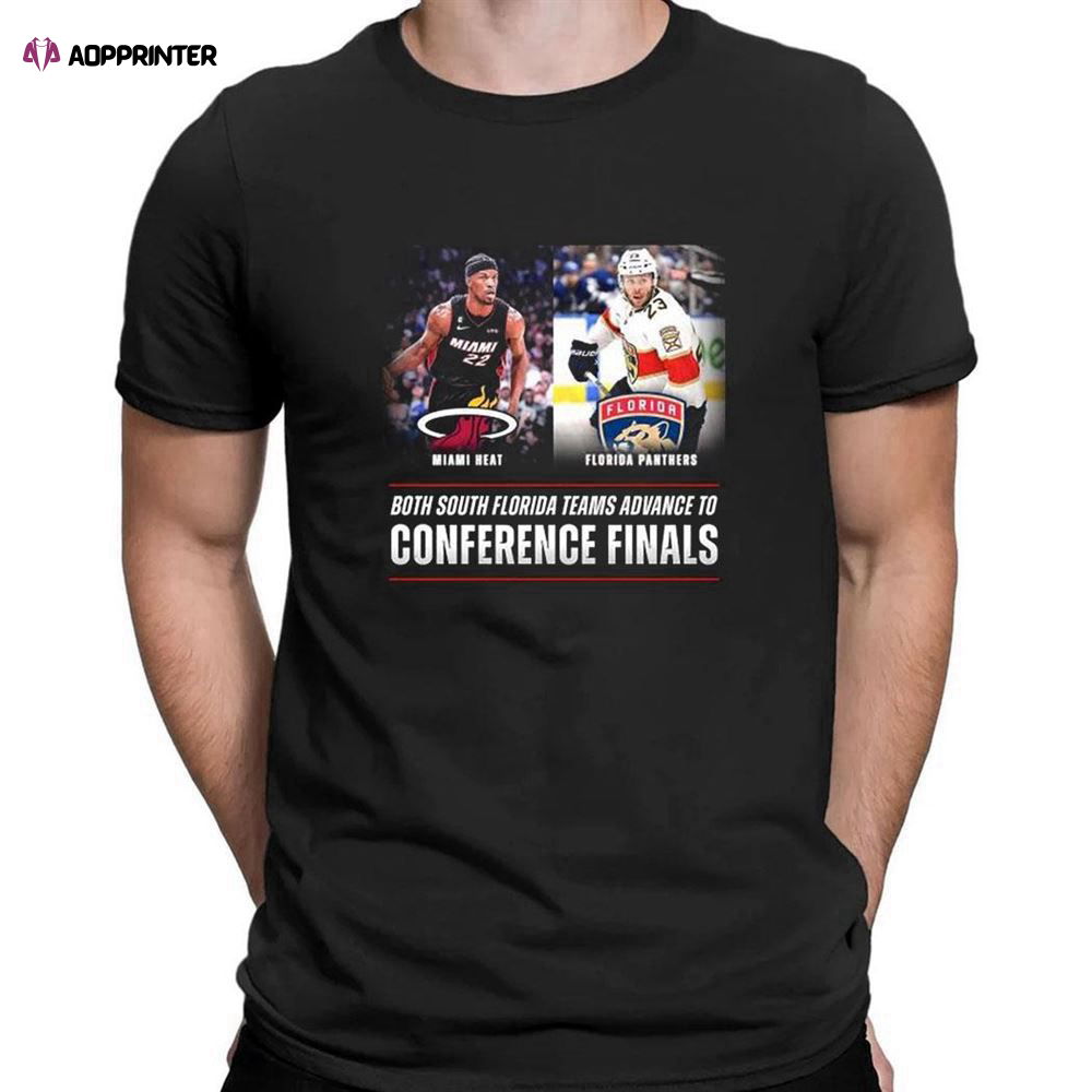 Miami Heat Vs Florida Panther Both South Florida Teams Advance To Conference Finals T-shirt For Men Women Miami Heat Vs Florida Panther Both South Florida Teams Advance To Conference Finals T-shirt For Men Women