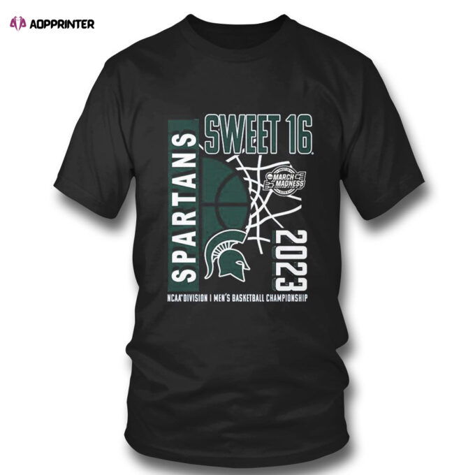 Michigan State Mens Basketball Ncaa March Madness Sweet Sixteen 2023 T-shirt For Fans