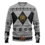 Mighty Morphin White Power Ranger Custom Ugly Christmas Sweater