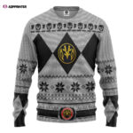 Mighty Morphin White Power Ranger Custom Ugly Christmas Sweater
