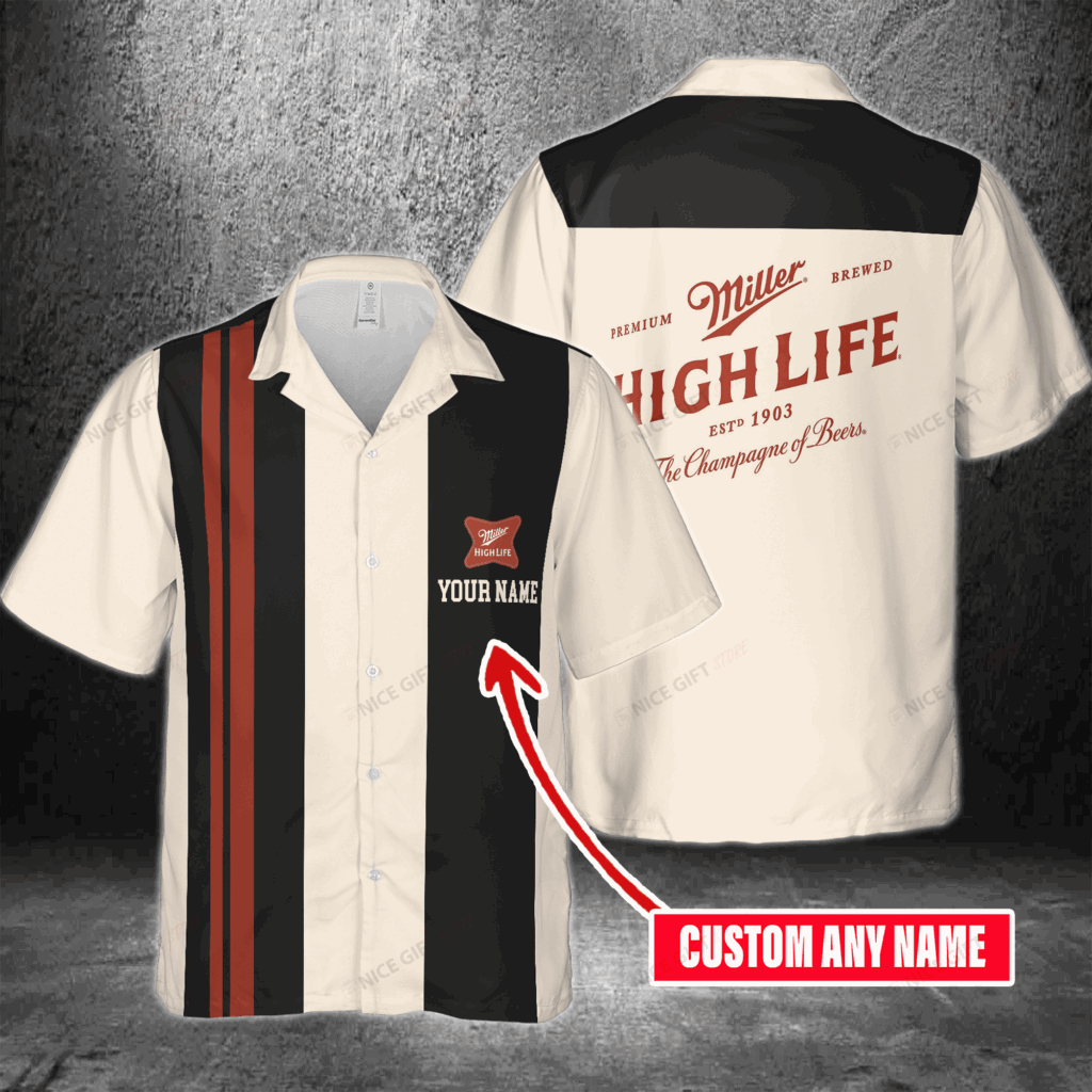 Miller High Life Custom Name Hawaiian Shirt For Men And Women Miller High Life Custom Name Hawaiian Shirt For Men And Women