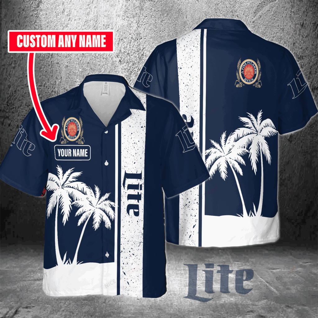 Miller Lite Custom Name Hawaiian Shirt For Men And Women Miller Lite Custom Name Hawaiian Shirt For Men And Women