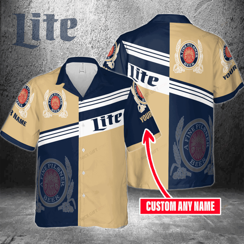 Miller Lite Custom Name Hawaiian Shirt For Men And Women Miller Lite Custom Name Hawaiian Shirt For Men And Women