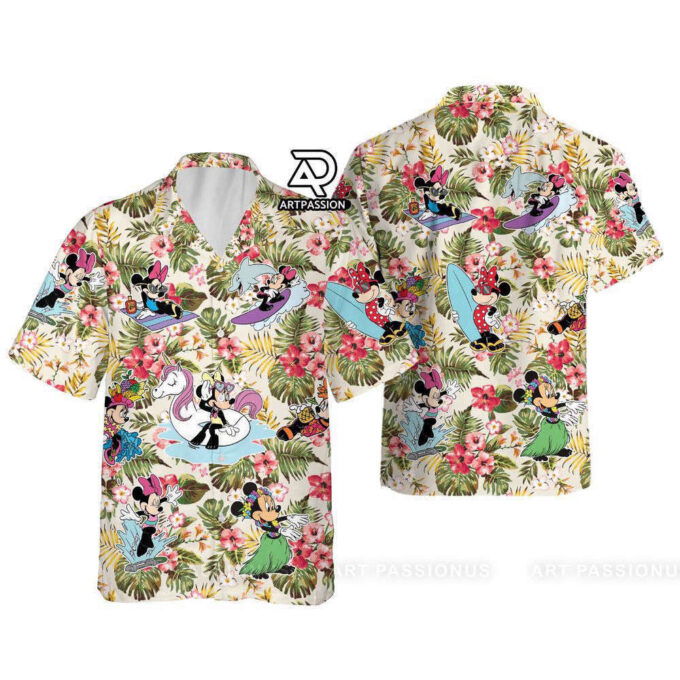 Minnie Disney Hawaiian Shirt, Tropical Hibiscus Aloha, For Men Women