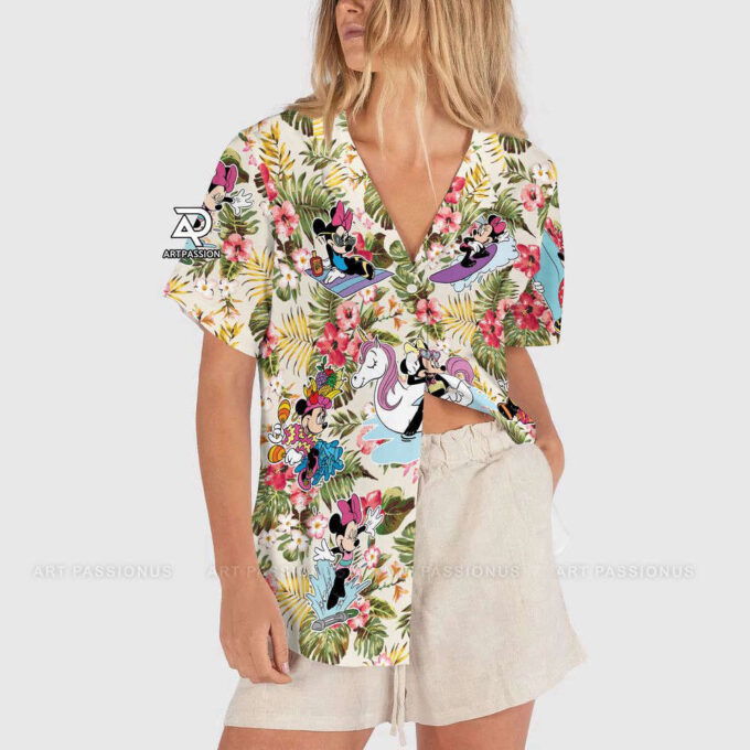 Minnie Disney Hawaiian Shirt, Tropical Hibiscus Aloha, For Men Women
