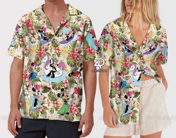Minnie Disney Hawaiian Shirt, Tropical Hibiscus Aloha, For Men Women