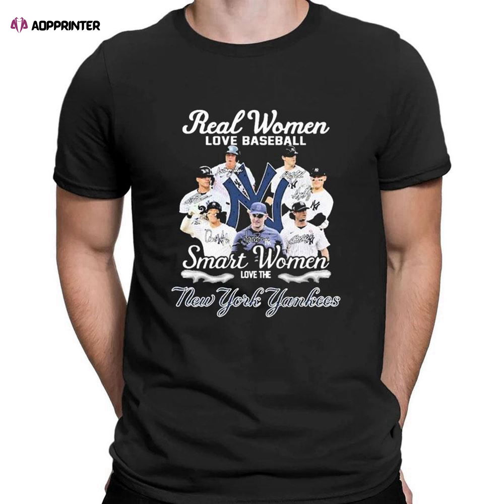 Mlb 2023 Real Women Love Baseball Smart Women Love The New York Yankees Signatures T-shirt For Men Women Mlb 2023 Real Women Love Baseball Smart Women Love The New York Yankees Signatures T-shirt For Men Women