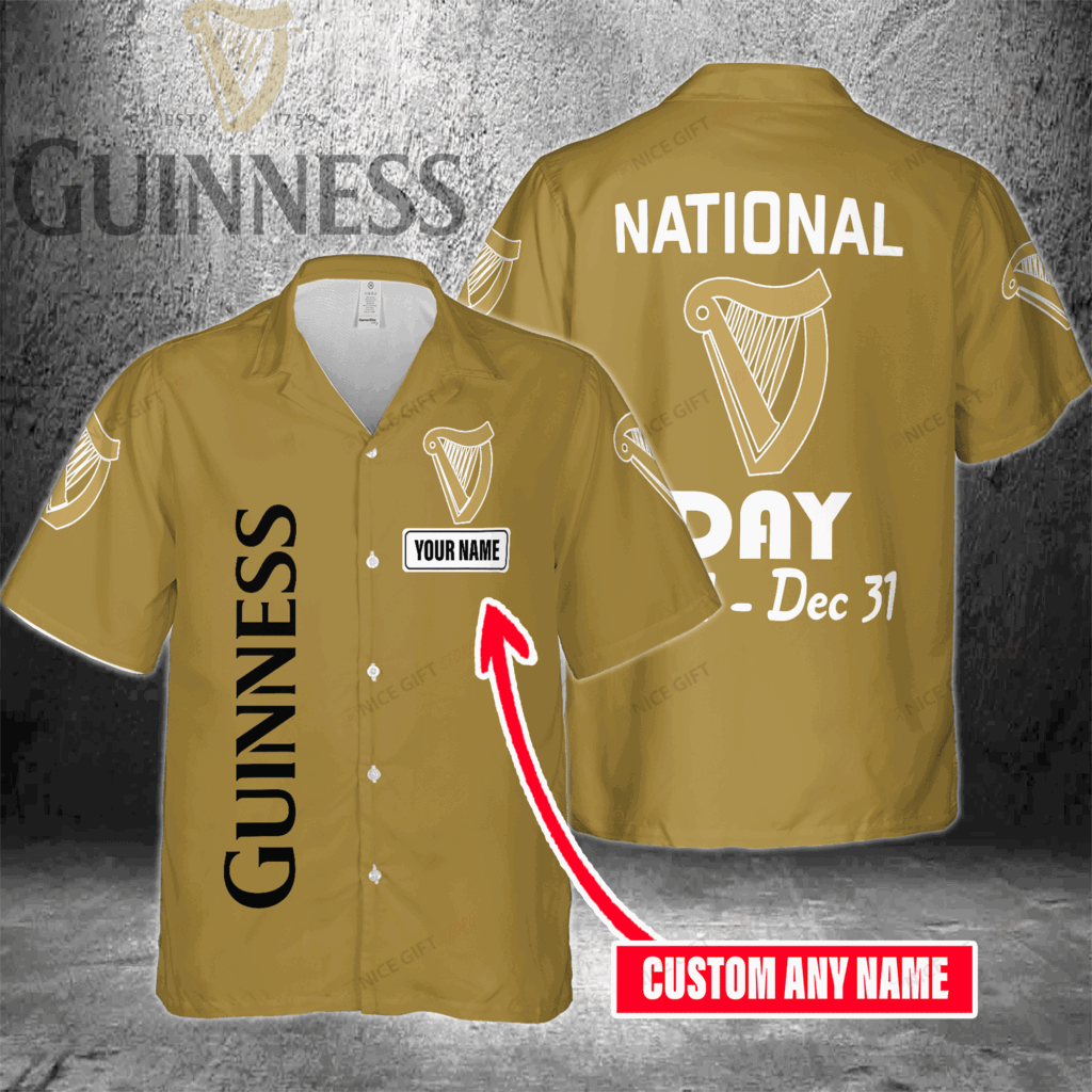 National Guinness Day Jan 1 – Dec 31 Custom Name Hawaiian Shirt For Men And Women National Guinness Day Jan 1 – Dec 31 Custom Name Hawaiian Shirt For Men And Women