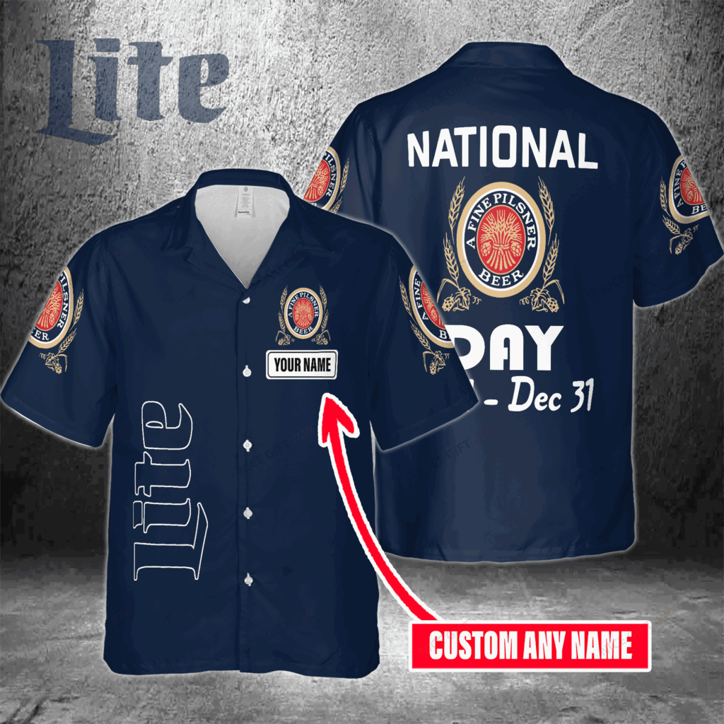 National Miller Lite Day Jan 1 – Dec 31 Custom Name Hawaiian Shirt For Men And Women National Miller Lite Day Jan 1 – Dec 31 Custom Name Hawaiian Shirt For Men And Women