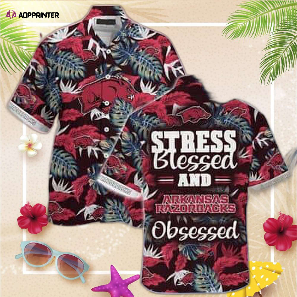 NCAA Arkansas Razorbacks Hawaiian Shirt Summer Aloha Stress Blessed Obsessed NCAA Arkansas Razorbacks Hawaiian Shirt Summer Aloha Stress Blessed Obsessed