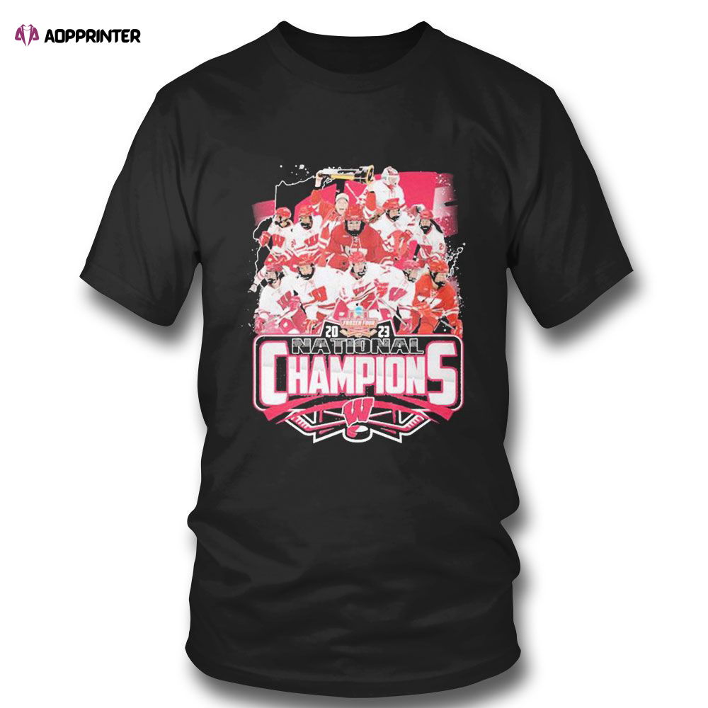 Ncaa Frozen Four 2023 National Champions Wisconsin Badgers T-shirt For Fans Ncaa Frozen Four 2023 National Champions Wisconsin Badgers T-shirt For Fans