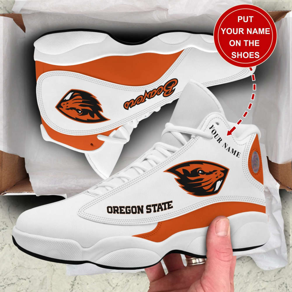 NCAA Oregon State Beavers Custom Name White Air Jordan 13 Shoes For Men Women NCAA Oregon State Beavers Custom Name White Air Jordan 13 Shoes For Men Women