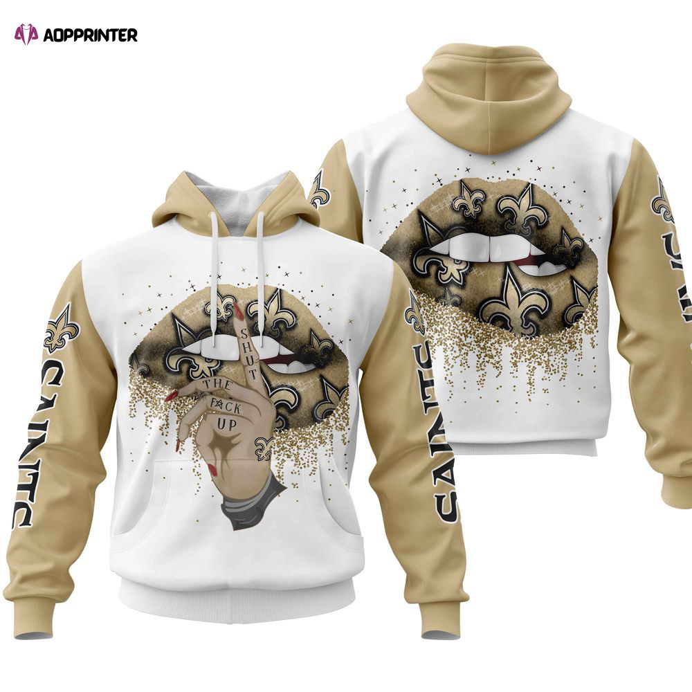New Orleans Saints Lips Hoodie, Gift For Men And Women New Orleans Saints Lips Hoodie, Gift For Men And Women