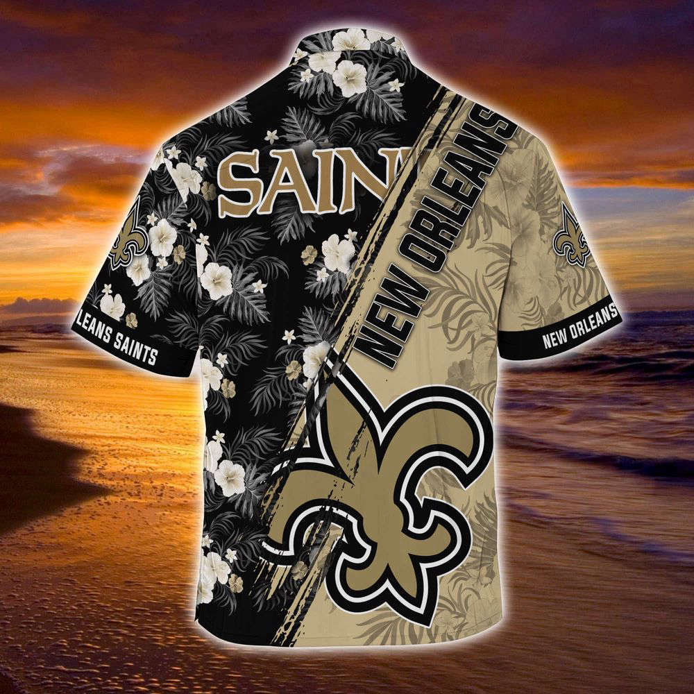 New Orleans Saints NFL-Summer Hawaii Shirt Mickey And Floral Pattern For Sports Fans New Orleans Saints NFL-Summer Hawaii Shirt Mickey And Floral Pattern For Sports Fans
