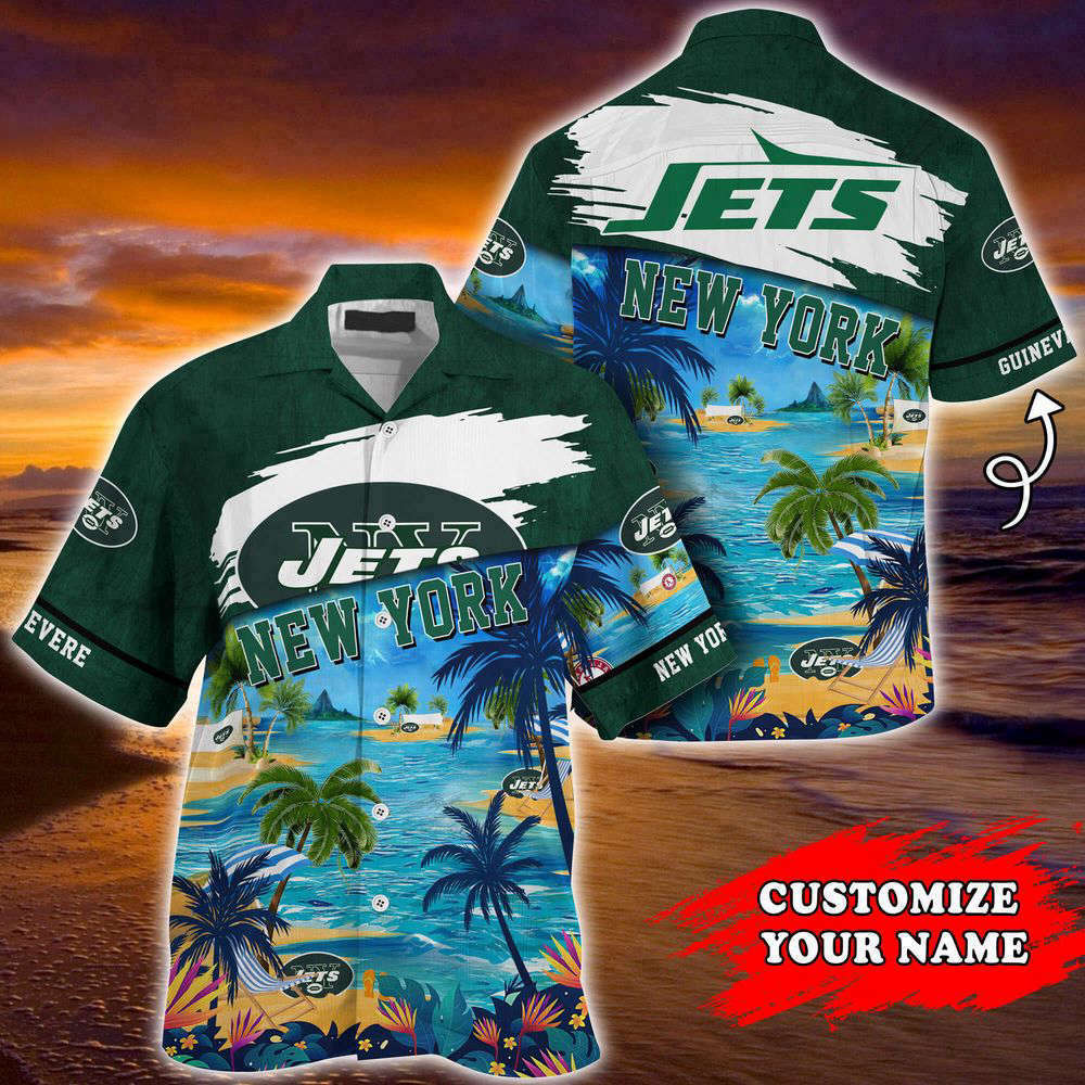 New York Jets NFL-Customized Summer Hawaii Shirt For Sports Fans New York Jets NFL-Customized Summer Hawaii Shirt For Sports Fans