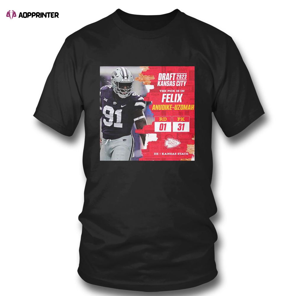 Nfl Draft 2023 Kansas City The Pick Is In Felix Anudike Uzomah T-shirt For Fans Nfl Draft 2023 Kansas City The Pick Is In Felix Anudike Uzomah T-shirt For Fans
