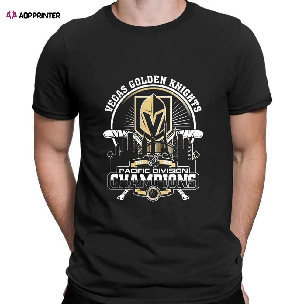 Nhl Vegas Golden Knights Pacific Division Champions Skyline 2023 T-Shirt For Fans Nhl Vegas Golden Knights Pacific Division Champions Skyline 2023 T-Shirt For Fans