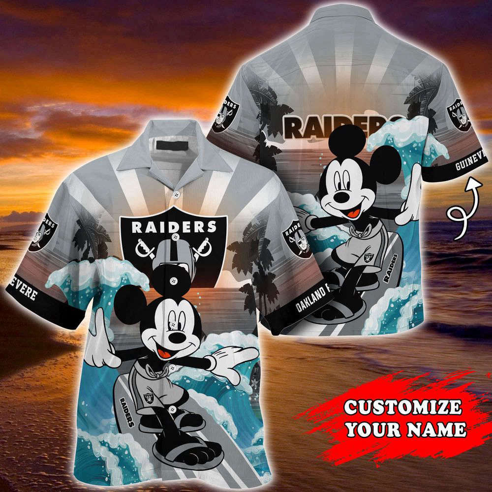 Oakland Raiders NFL-Summer Customized Hawaii Shirt For Sports Fans Oakland Raiders NFL-Summer Customized Hawaii Shirt For Sports Fans