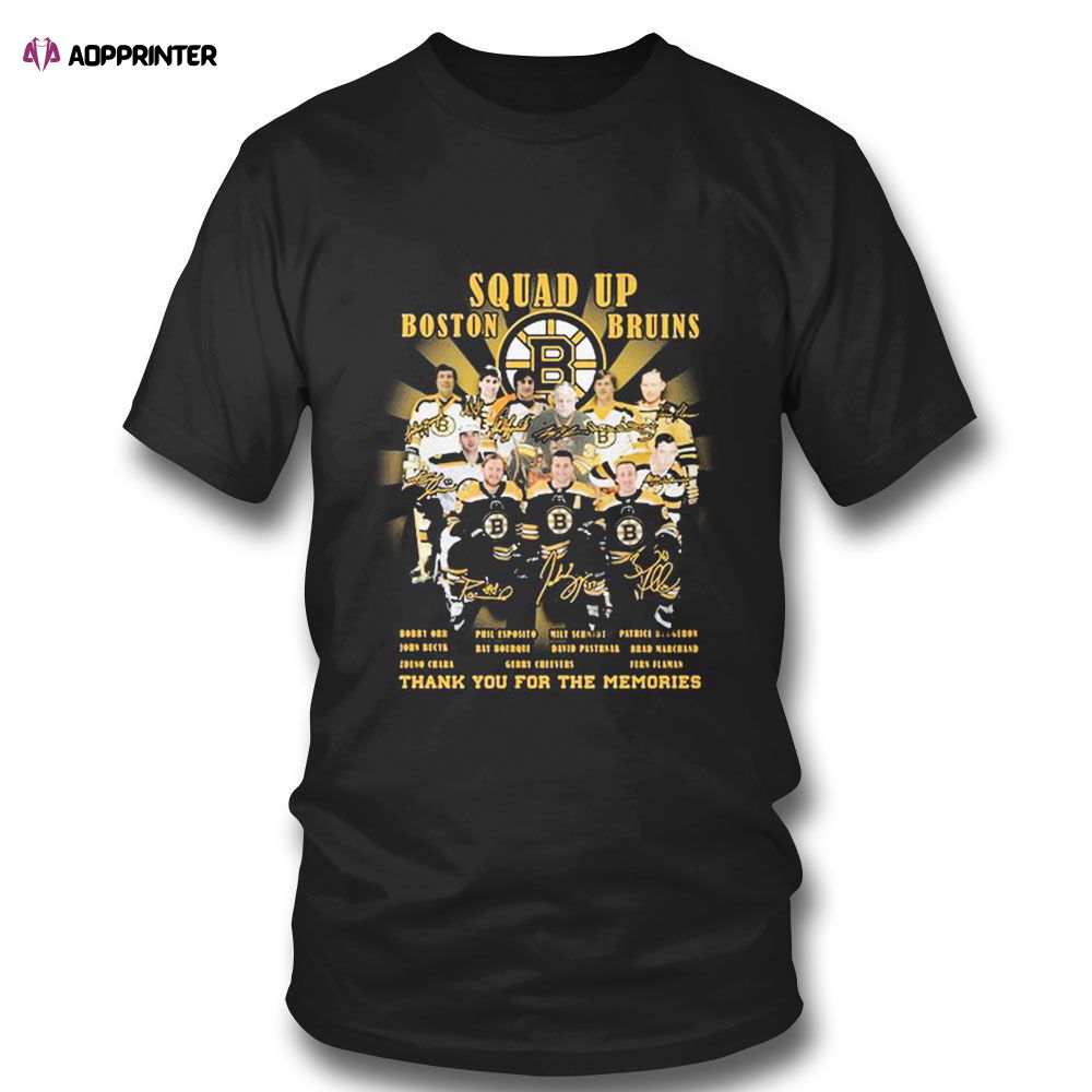 Official Boston Bruins Squad Up Thank You For The Memories Name Players T-shirt For Fans Official Boston Bruins Squad Up Thank You For The Memories Name Players T-shirt For Fans