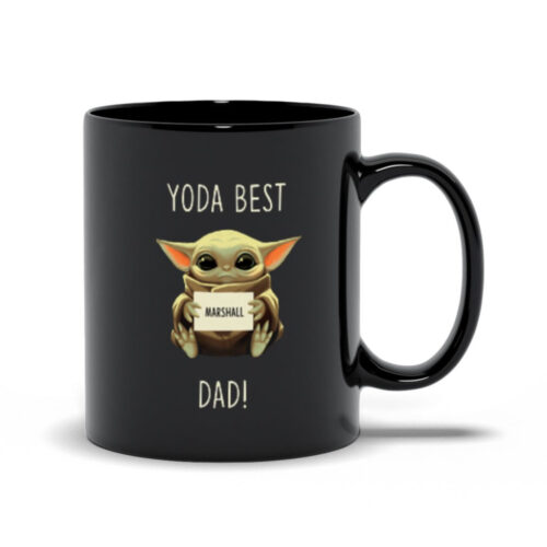 Cart 4 Personalized Baby Yoda Best Dad Mug, Star Wars Fan Gift By Giftaholic
