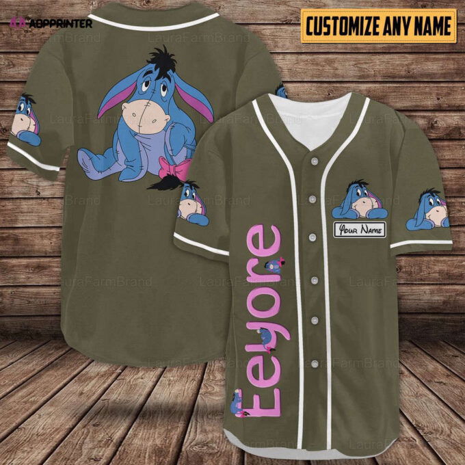 Personalized Eeyore Baseball Shirts, Eeyore Baseball Jersey