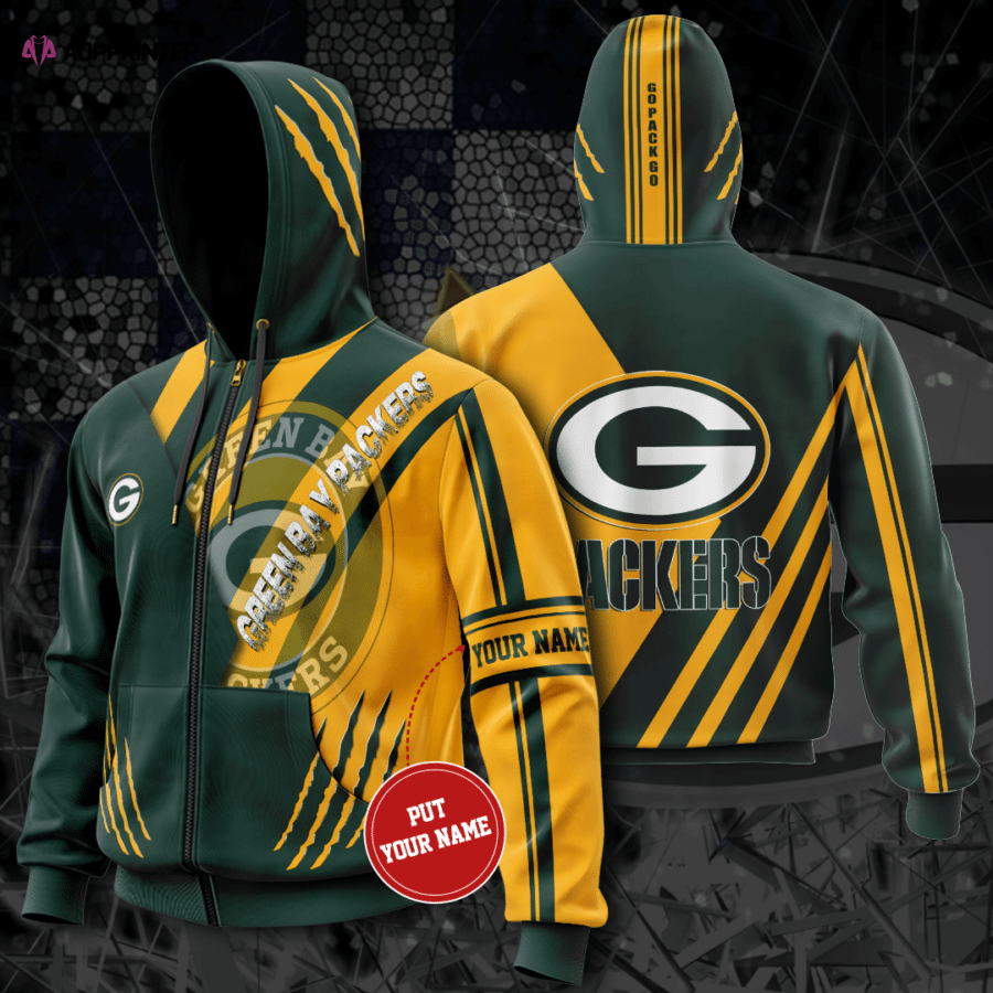 Personalized Green Bay Packers Zip-Up Hoodie, For Men And Women Personalized Green Bay Packers Zip-Up Hoodie, For Men And Women