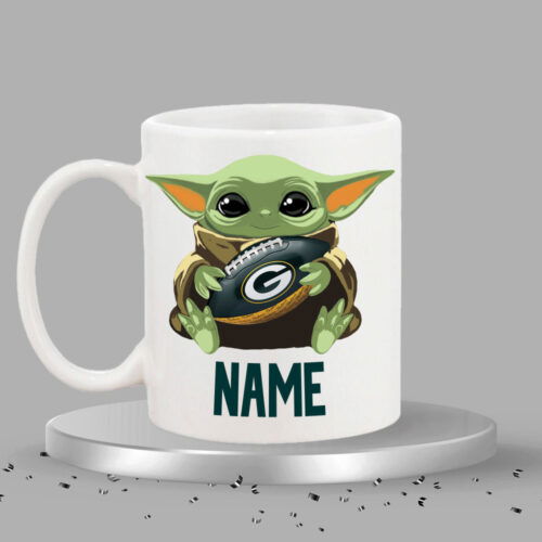 Personalized Grogu AKA, (Baby Yoda) Green Bay Theme Mug