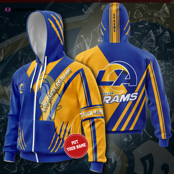 Personalized Los Angeles Rams Zip-Up Hoodie, Gift For Men And Women Personalized Los Angeles Rams Zip-Up Hoodie, Gift For Men And Women