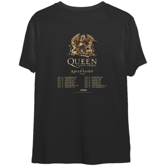 Queen And Adam Lambert The Rhapsody US Tour With Date 2023 T-Shirt