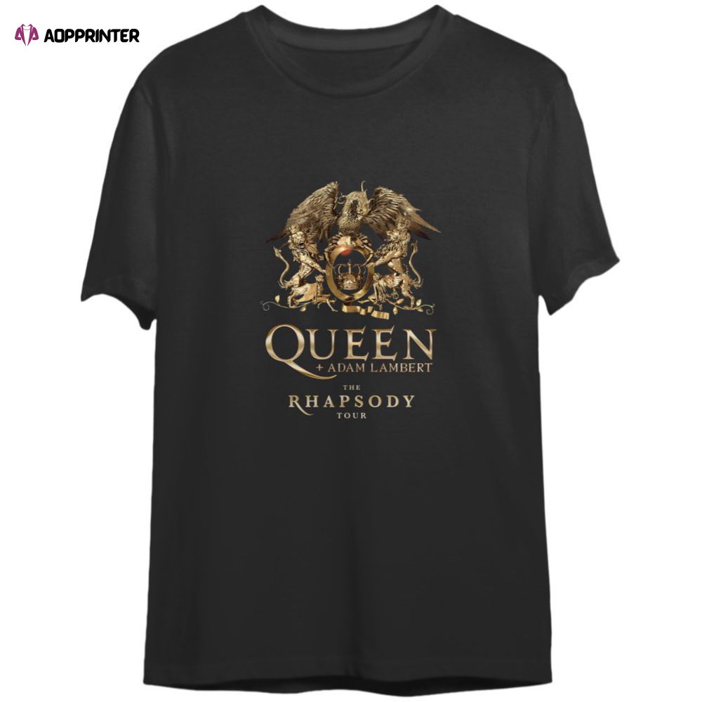 Queen And Adam Lambert The Rhapsody US Tour With Date 2023 T-Shirt Queen And Adam Lambert The Rhapsody US Tour With Date 2023 T-Shirt