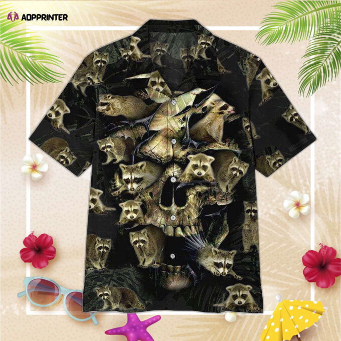 Raccoon Skull Custom Hawaiian Shirt, Gift For Men And Women