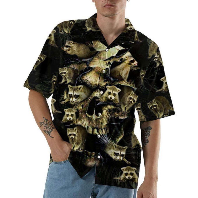 Raccoon Skull Custom Hawaiian Shirt, Gift For Men And Women