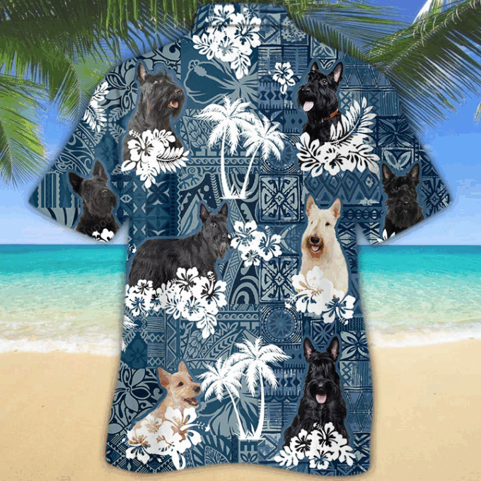 Scottish Terrier Hawaiian Shirt, Gift For Men Women, Flowers Aloha Shirt For Dog Lovers