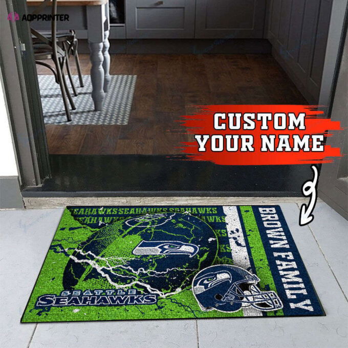 Seattle Seahawks Personalized Doormat, Gift For Home Decor