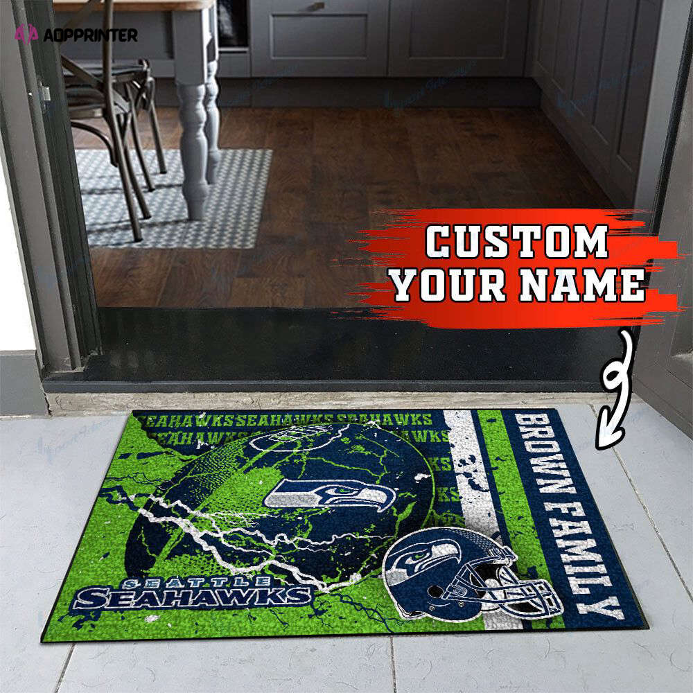 Seattle Seahawks Personalized Doormat, Gift For Home Decor Seattle Seahawks Personalized Doormat, Gift For Home Decor