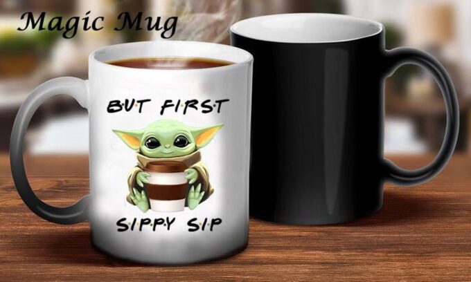 Sippy Sip Baby Yoda Mug, Mandalorian Cup, Star Wars Coffee Mug, Birthday Grogu Gift