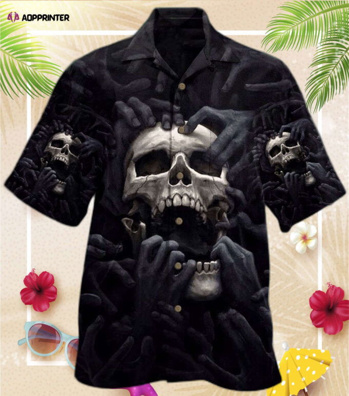 Skull Love Darkness Hawaiian Shirt, Gift For Men Women