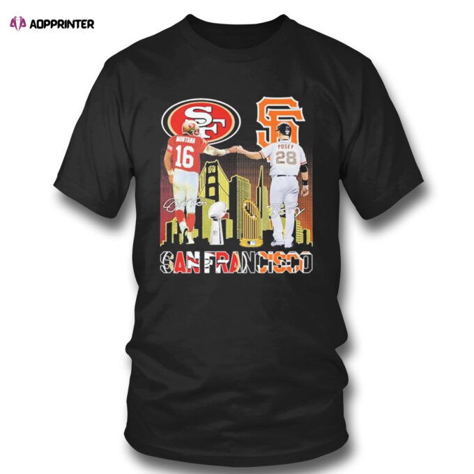 Skyline San Francisco Sport Team Joe Montana And Buster Posey Signatures Shirt