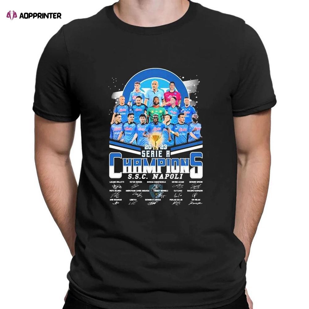 Ssc Napoli 2023 Serie A Champions 1986 87 1989 90 2022 23 T-shirt For Fans Ssc Napoli 2023 Serie A Champions 1986 87 1989 90 2022 23 T-shirt For Fans