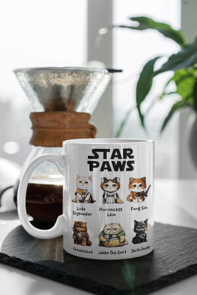 Star Paws Mug, Star Wars Mug, A Purrfect Gift For Star Wars Fans Star Paws Mug, Star Wars Mug, A Purrfect Gift For Star Wars Fans