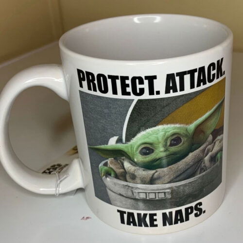 Star Wars Coffee Mug Cup Baby Yoda Grogu Protect Attack Take Naps Ceramic