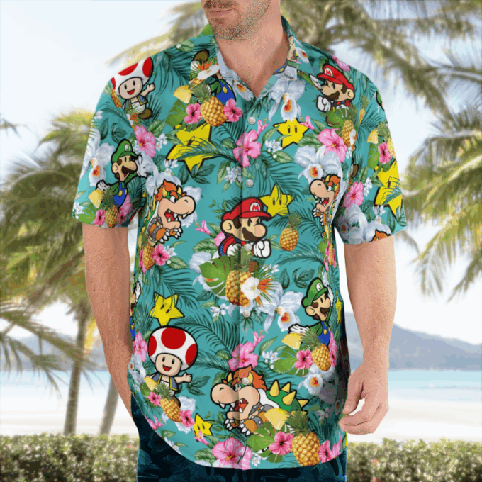 Super Mario Fashion Hawaiian Shirt, Gift For Men Women