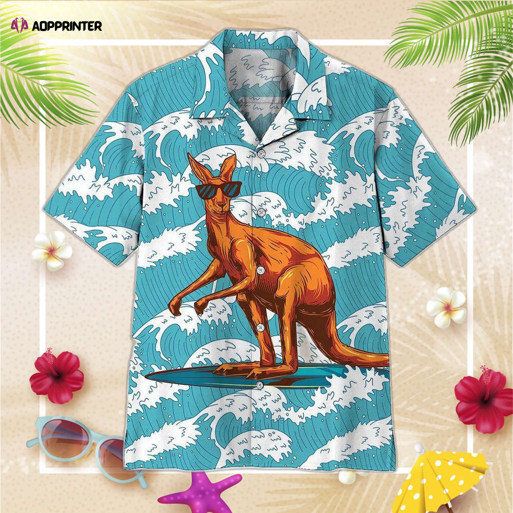 Surfing Kangaroo Custom Hawaiian Shirt, Gift For Men And Women Surfing Kangaroo Custom Hawaiian Shirt, Gift For Men And Women