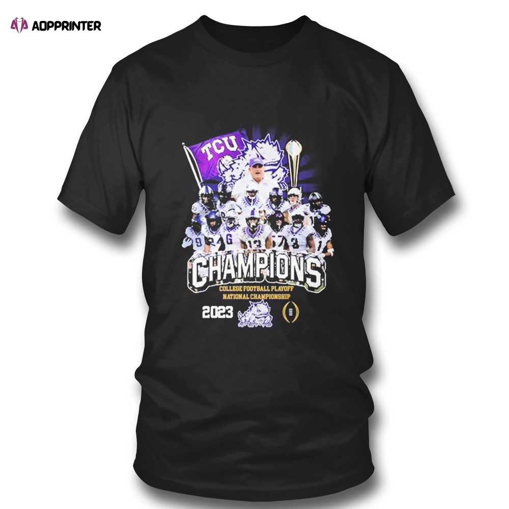 Tcu Horned Formed Champion College Football Playoff National Championship 2023 T-shirt For Fans Tcu Horned Formed Champion College Football Playoff National Championship 2023 T-shirt For Fans