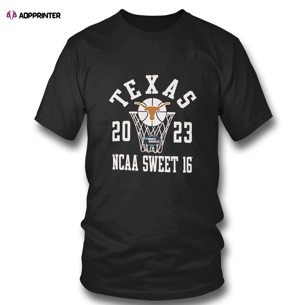 Texas Longhorns Mens Basketball Ncaa Sweet Sixteen 2023 T-shirt For Fans Texas Longhorns Mens Basketball Ncaa Sweet Sixteen 2023 T-shirt For Fans